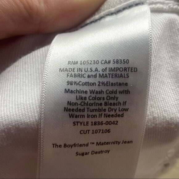 Current Elliott | Factory Distressed White Denim Skinny Jeans - Picture 4 of 7